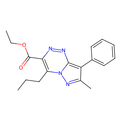 Ethyl 7-methyl-8-phenyl-4-propylpyrazolo[5,1-c][1,2,4]triazine-3-carboxylate structure