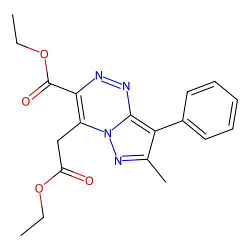 ethyl 4-(2-ethoxy-2-oxoethyl)-7-methyl-8-phenylpyrazolo[5,1-c][1,2,4]triazine-3-carboxylate structure