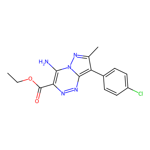 ethyl 4-amino-8-(4-chlorophenyl)-7-methylpyrazolo[5,1-c][1,2,4]triazine-3-carboxylate structure