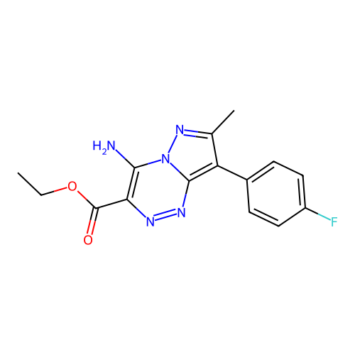 ethyl 4-amino-8-(4-fluorophenyl)-7-methylpyrazolo[5,1-c][1,2,4]triazine-3-carboxylate structure