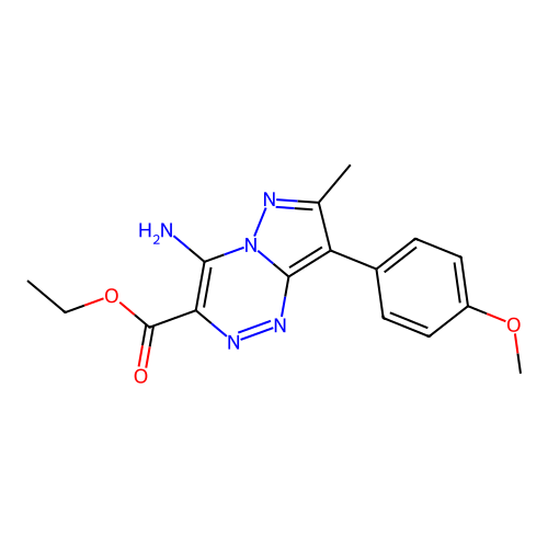 ethyl 4-amino-8-(4-methoxyphenyl)-7-methylpyrazolo[5,1-c][1,2,4]triazine-3-carboxylate structure
