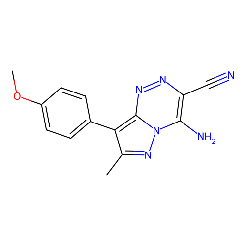 4-imino-8-(4-methoxyphenyl)-7-methyl-1,4-dihydropyrazolo[5,1-c][1,2,4]triazine-3-carbonitrile structure