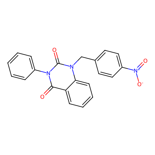 1-(4-nitrobenzyl)-3-phenylquinazoline-2,4(1H,3H)-dione structure