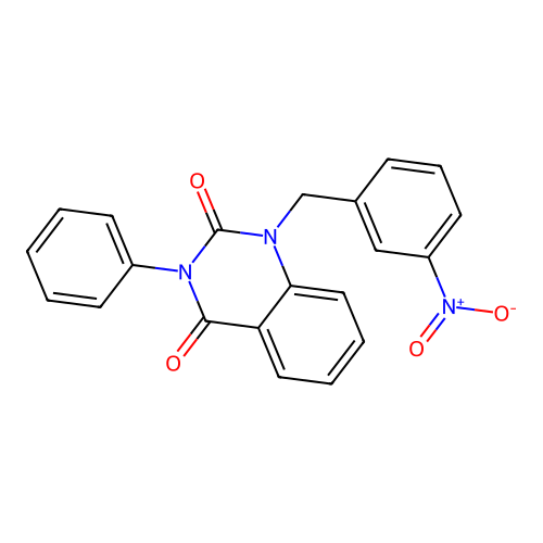 1-(3-nitrobenzyl)-3-phenylquinazoline-2,4(1H,3H)-dione structure