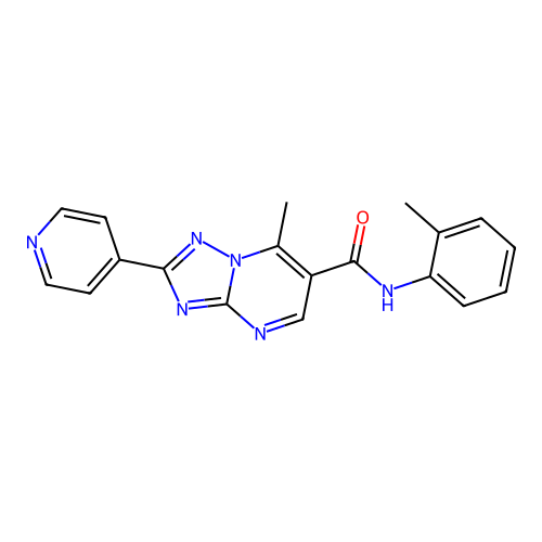 7-methyl-2-(pyridin-4-yl)-N-(o-tolyl)-[1,2,4]triazolo[1,5-a]pyrimidine-6-carboxamide structure