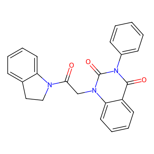 1-[2-(2,3-dihydro-1H-indol-1-yl)-2-oxoethyl]-3-phenylquinazoline-2,4(1H,3H)-dione structure