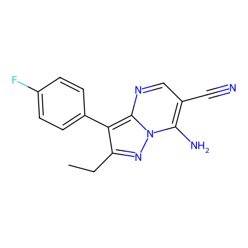 7-Amino-2-ethyl-3-(4-fluorophenyl)pyrazolo[1,5-a]pyrimidine-6-carbonitrile structure