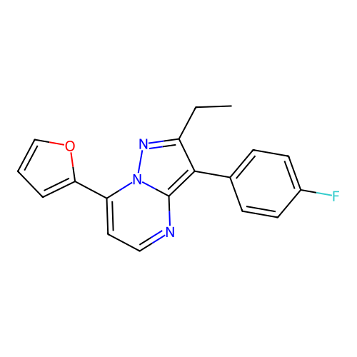 2-Ethyl-3-(4-fluorophenyl)-7-(furan-2-yl)pyrazolo[1,5-a]pyrimidine structure