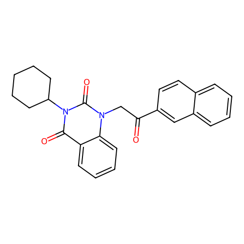 3-Cyclohexyl-1-(2-(2-naphthyl)-2-oxoethyl)-1,3-dihydroquinazoline-2,4-dione structure