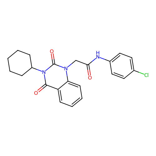 N-(4-chlorophenyl)-2-(3-cyclohexyl-2,4-dioxo-3,4-dihydroquinazolin-1(2H)-yl)acetamide structure