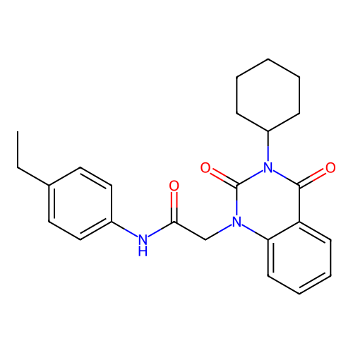 2-(3-cyclohexyl-2,4-dioxo-3,4-dihydroquinazolin-1(2H)-yl)-N-(4-ethylphenyl)acetamide structure