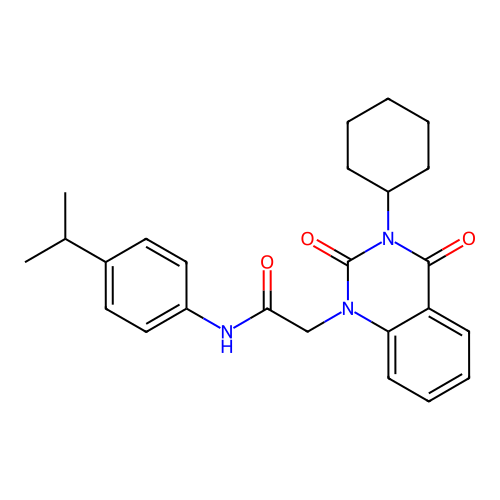 2-(3-cyclohexyl-2,4-dioxo-3,4-dihydroquinazolin-1(2H)-yl)-N-[4-(propan-2-yl)phenyl]acetamide structure