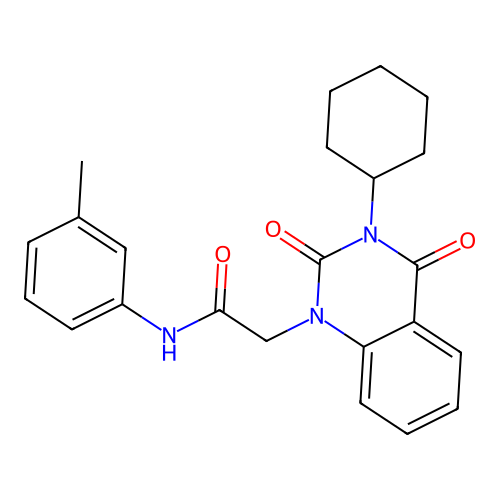 2-(3-cyclohexyl-2,4-dioxo-3,4-dihydroquinazolin-1(2H)-yl)-N-(3-methylphenyl)acetamide structure