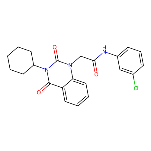 N-(3-chlorophenyl)-2-(3-cyclohexyl-2,4-dioxo-3,4-dihydroquinazolin-1(2H)-yl)acetamide structure