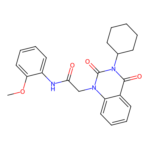 2-(3-cyclohexyl-2,4-dioxo-3,4-dihydroquinazolin-1(2H)-yl)-N-(2-methoxyphenyl)acetamide structure