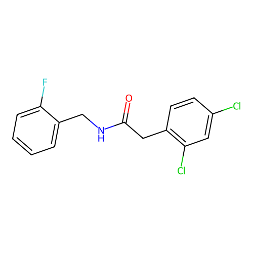 2,4-Dichloro-N-[(2-fluorophenyl)methyl]benzeneacetamide structure