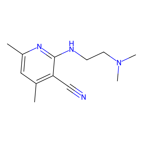 3-Pyridinecarbonitrile, 2-[[2-(dimethylamino)ethyl]amino]-4,6-dimethyl- structure