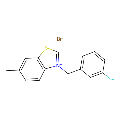 Benzothiazolium, 3-[(3-fluorophenyl)methyl]-6-methyl-, bromide structure