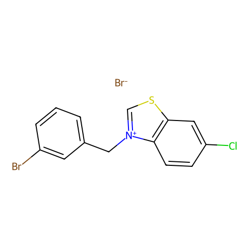 Benzothiazolium, 3-[(3-bromophenyl)methyl]-6-chloro-, bromide structure
