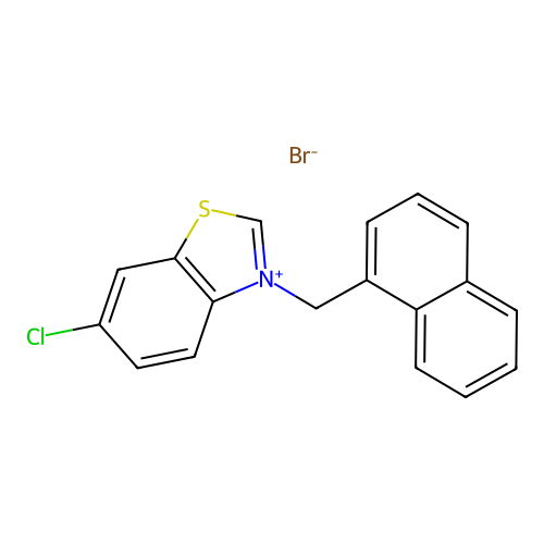 Benzothiazolium, 6-chloro-3-(1-naphthalenylmethyl)-, bromide structure