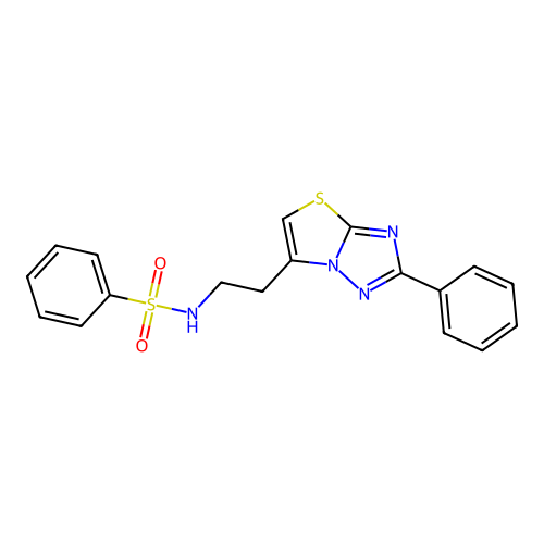 N-(2-(2-phenylthiazolo[3,2-b][1,2,4]triazol-6-yl)ethyl)benzenesulfonamide structure