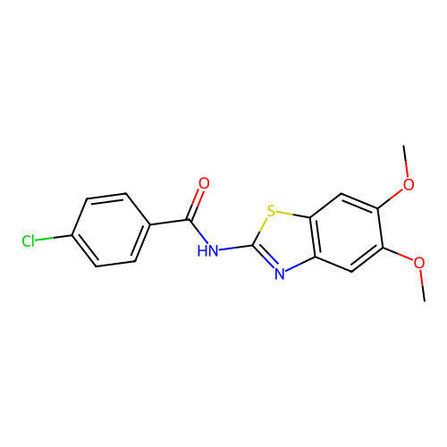 4-chloro-N-(5,6-dimethoxy-1,3-benzothiazol-2-yl)benzamide structure