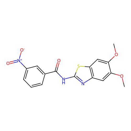 N-(5,6-dimethoxy-1,3-benzothiazol-2-yl)-3-nitrobenzamide structure
