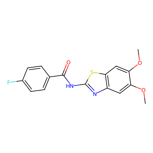N-(5,6-dimethoxy-1,3-benzothiazol-2-yl)-4-fluorobenzamide structure