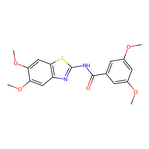 N-(5,6-dimethoxy-1,3-benzothiazol-2-yl)-3,5-dimethoxybenzamide structure