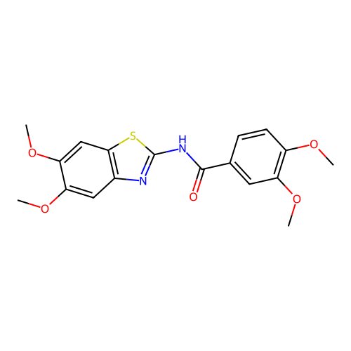 N-(5,6-dimethoxy-1,3-benzothiazol-2-yl)-3,4-dimethoxybenzamide structure