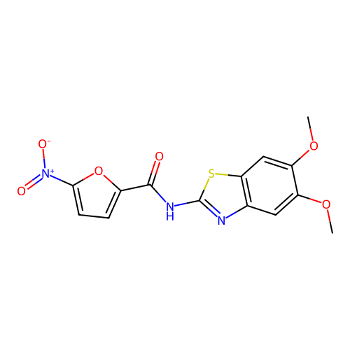 N-(5,6-dimethoxy-1,3-benzothiazol-2-yl)-5-nitrofuran-2-carboxamide structure