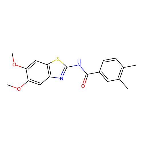 N-(5,6-dimethoxy-1,3-benzothiazol-2-yl)-3,4-dimethylbenzamide structure