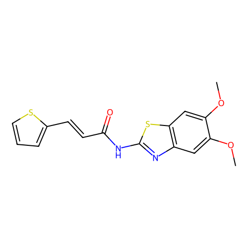 (E)-N-(5,6-dimethoxybenzo[d]thiazol-2-yl)-3-(thiophen-2-yl)acrylamide structure