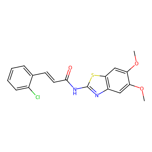 (E)-3-(2-chlorophenyl)-N-(5,6-dimethoxybenzo[d]thiazol-2-yl)acrylamide structure