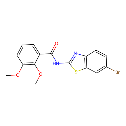 N-(6-bromo-1,3-benzothiazol-2-yl)-2,3-dimethoxybenzamide structure