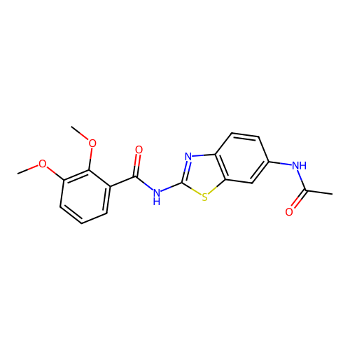 N-(6-acetamido-1,3-benzothiazol-2-yl)-2,3-dimethoxybenzamide structure