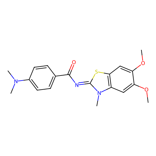 N-(5,6-dimethoxy-3-methyl-1,3-benzothiazol-2-ylidene)-4-(dimethylamino)benzamide structure