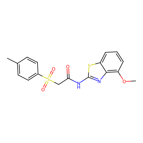 N-(4-methoxybenzo[d]thiazol-2-yl)-2-tosylacetamide structure