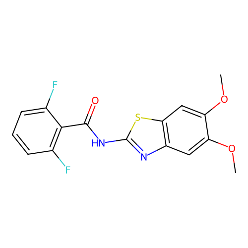 N-(5,6-dimethoxy-1,3-benzothiazol-2-yl)-2,6-difluorobenzamide structure