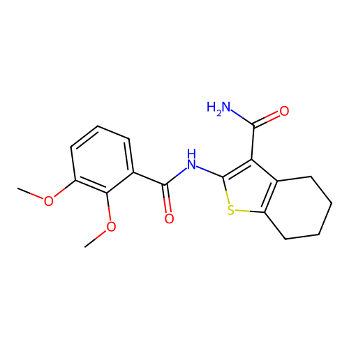 2-(2,3-Dimethoxybenzamido)-4,5,6,7-tetrahydrobenzo[b]thiophene-3-carboxamide structure