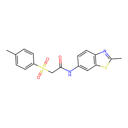 N-(2-methylbenzo[d]thiazol-6-yl)-2-tosylacetamide structure
