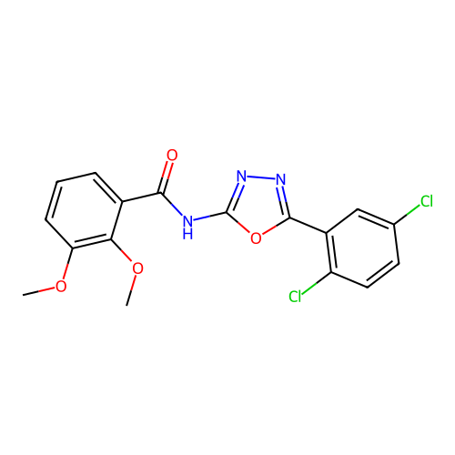 N-[5-(2,5-dichlorophenyl)-1,3,4-oxadiazol-2-yl]-2,3-dimethoxybenzamide structure