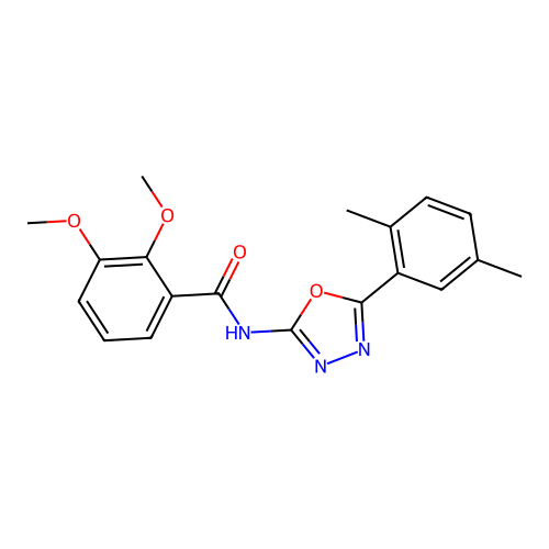N-[5-(2,5-dimethylphenyl)-1,3,4-oxadiazol-2-yl]-2,3-dimethoxybenzamide structure