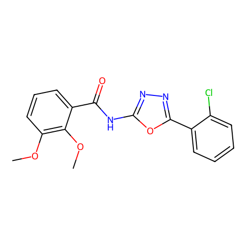 N-[5-(2-chlorophenyl)-1,3,4-oxadiazol-2-yl]-2,3-dimethoxybenzamide structure