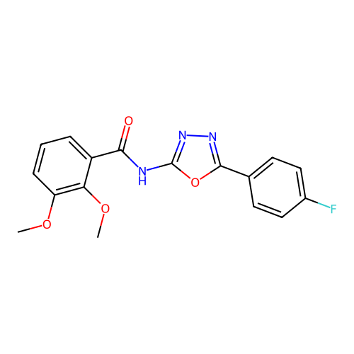 N-[5-(4-fluorophenyl)-1,3,4-oxadiazol-2-yl]-2,3-dimethoxybenzamide structure