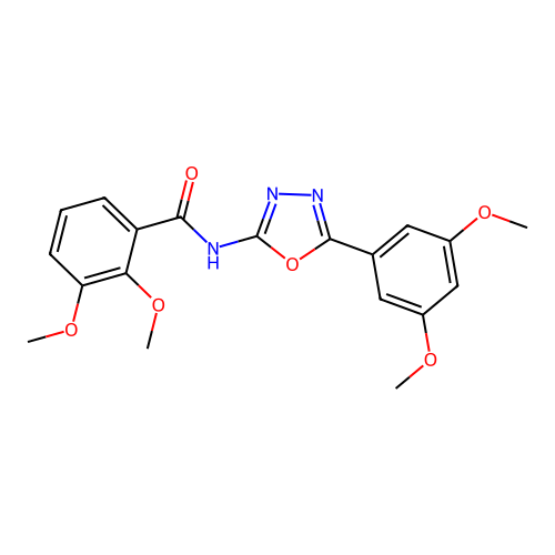 N-[5-(3,5-dimethoxyphenyl)-1,3,4-oxadiazol-2-yl]-2,3-dimethoxybenzamide structure