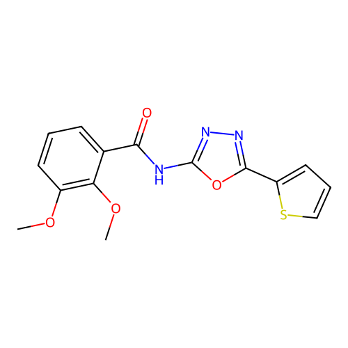 2,3-dimethoxy-N-(5-(thiophen-2-yl)-1,3,4-oxadiazol-2-yl)benzamide structure