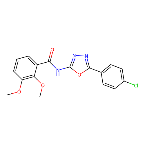 N-[5-(4-chlorophenyl)-1,3,4-oxadiazol-2-yl]-2,3-dimethoxybenzamide structure