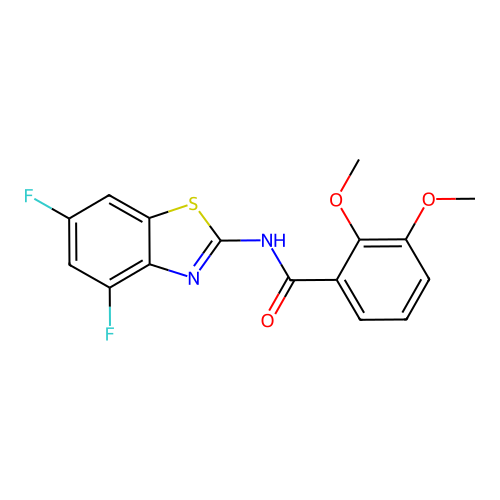 N-(4,6-difluoro-1,3-benzothiazol-2-yl)-2,3-dimethoxybenzamide structure