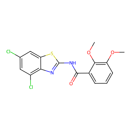 N-(4,6-dichloro-1,3-benzothiazol-2-yl)-2,3-dimethoxybenzamide structure